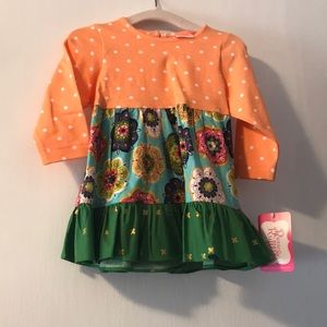 Ricrac and ruffles 3-6 months dress - NEW